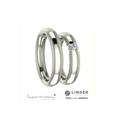 Linder Trauringe - Weissgold Eheringe mit Brillant - 1154/1155